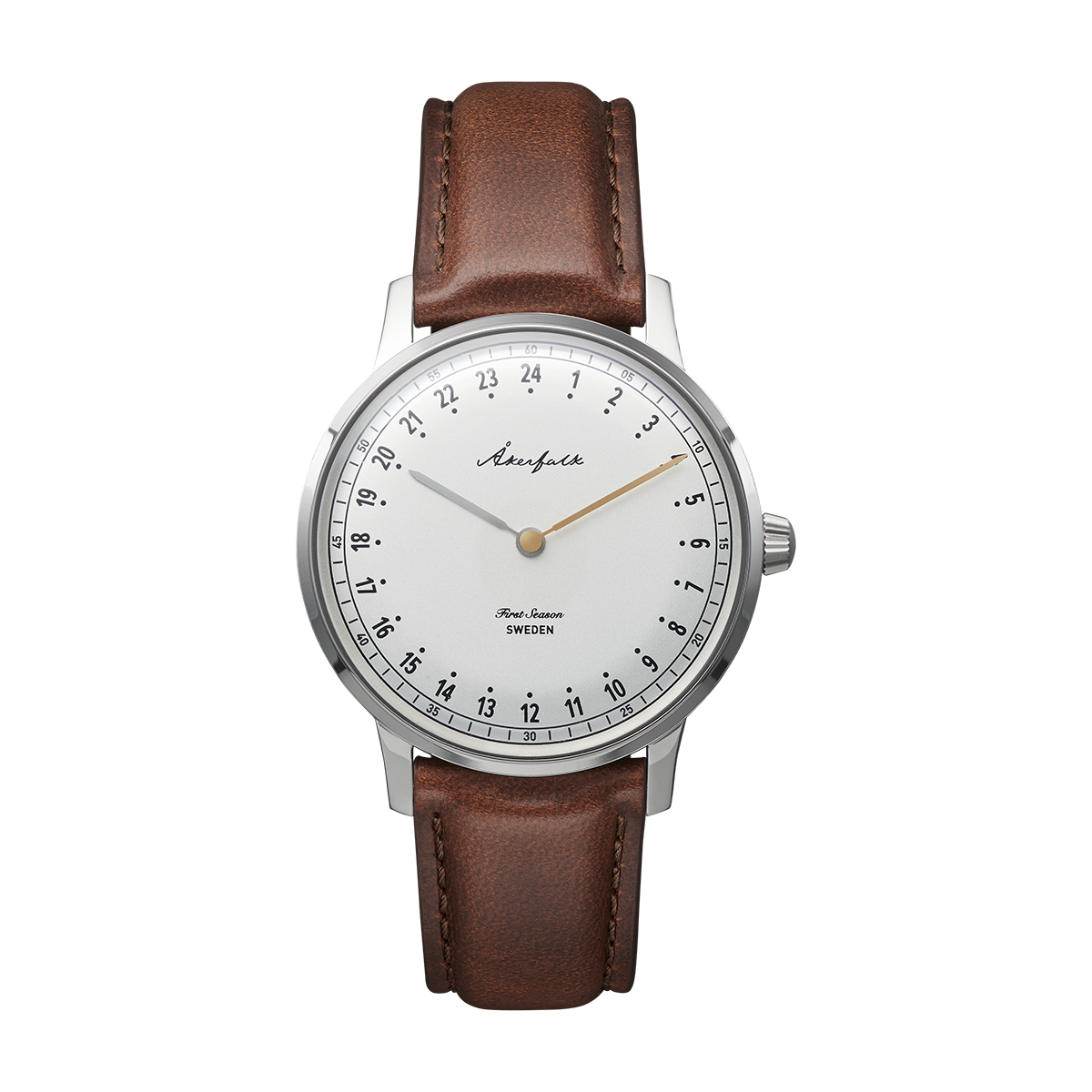 First Season Silver White with Brown Leather